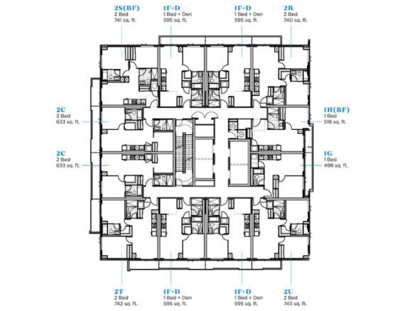 A floor plan for new condos in GTA, a type of pre-construction homes.