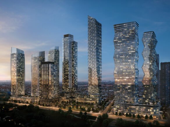 An artist's rendering of the new homes and skyscrapers in Toronto.