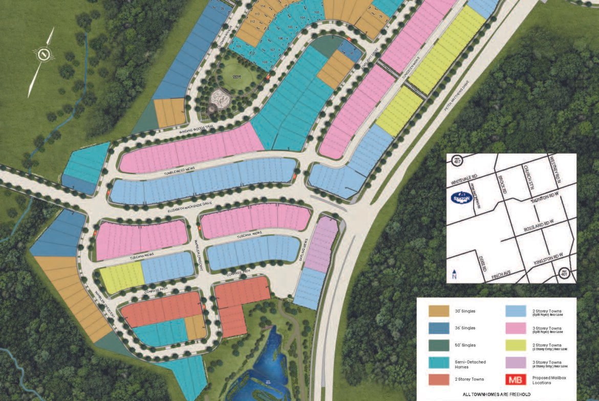 The site plan for new homes in Gta.