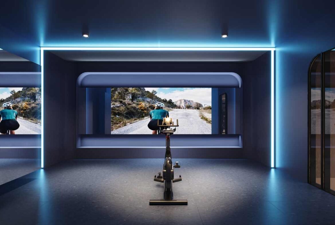 A room with a bike and a TV is available in new condos in GTA.