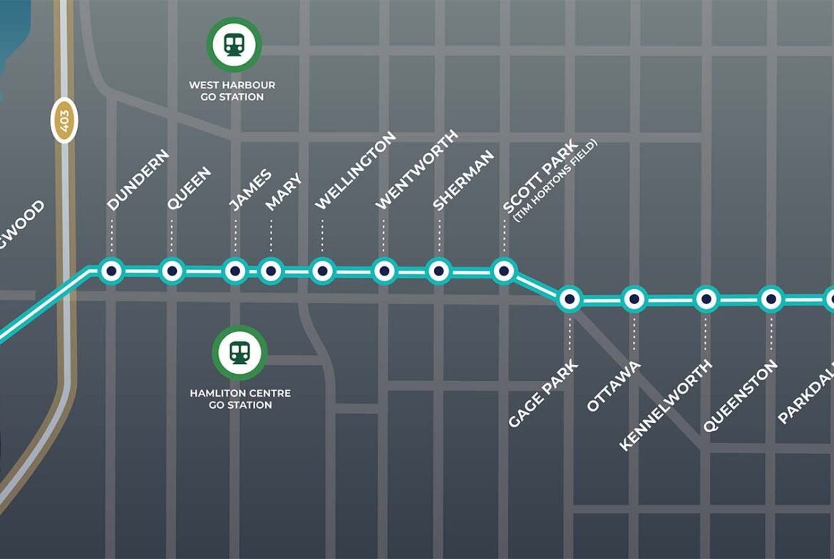 Map Search A map showing the route of a bus line with new homes in GTA.