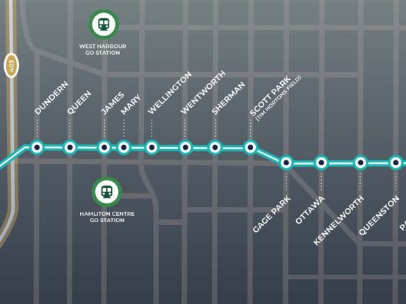 Map Search A map showing the route of a bus line with new homes in GTA.