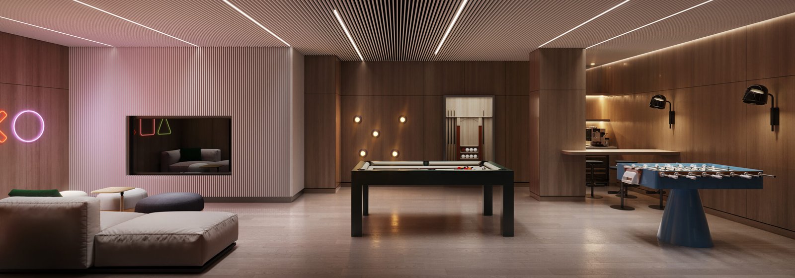 A living room with couches perfect for entertaining in new homes.