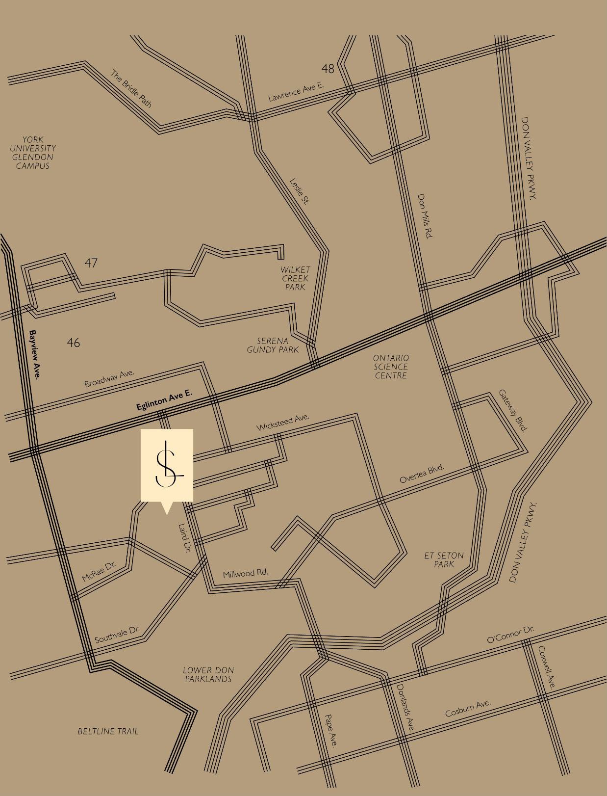 map-services The Leaside Condos