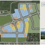 Georgina Heights residential development map featuring pre-construction homes. The map highlights lot sizes of 36', 40', and 50', future residential zones, roads, and existing neighborhoods. An inset showcases SG Homes' community branding, offering an ideal glimpse of new homes in GTA.