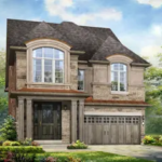 A rendering of a two-story Ivy Rouge home with a garage.