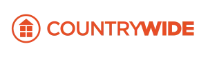 Logo of Countrywide Homes featuring an orange hexagonal house icon followed by the word "COUNTRYWIDE" in uppercase orange letters. The design is simple and modern, with a clear and bold typeface for the text.