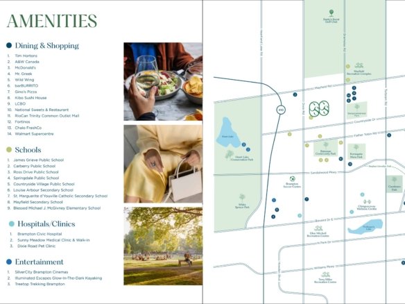 Countryside Urban Towns Brampton Regional Amenities, Parks, and Transit Map