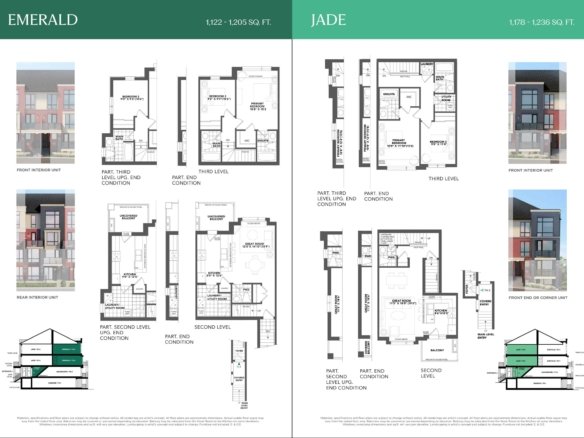 Countryside Urban Towns Official Architectural Floor Plans Second and Third Levels