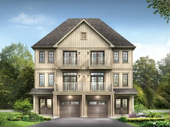 Contemporary architectural exterior elevation A for The London village townhome at Empire Canals