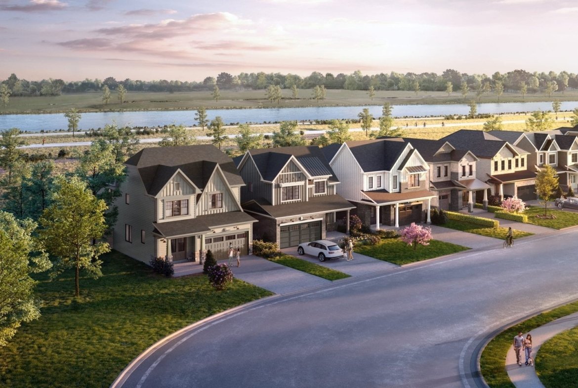 Scenic water views and protected green corridors directly along the Welland Canal at Empire Canals