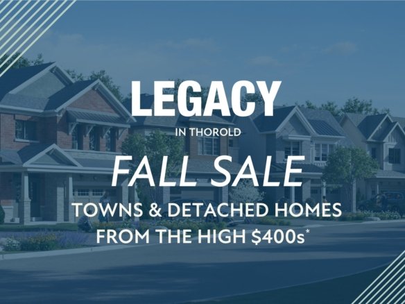 Empire Legacy master-planned community streetscape architectural rendering in Thorold Niagara Region