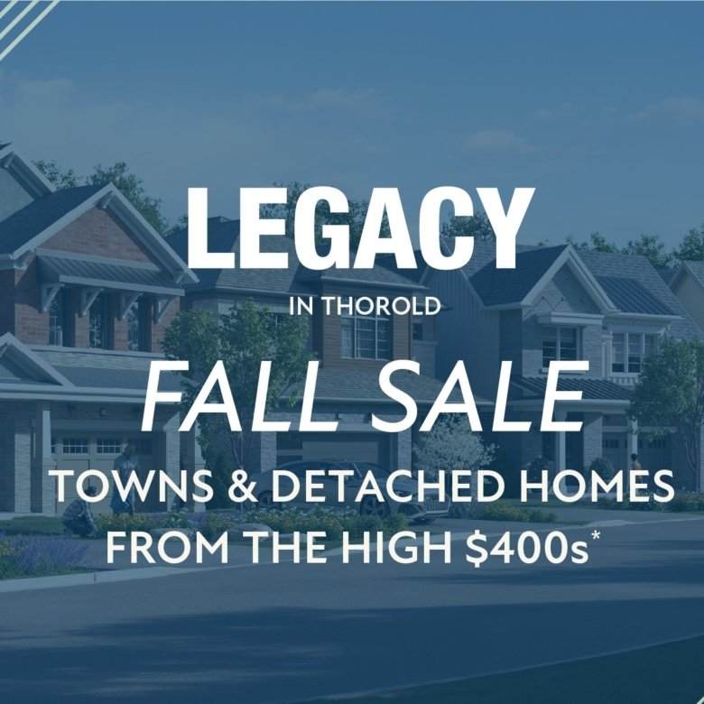 Empire Legacy master-planned community streetscape architectural rendering in Thorold Niagara Region