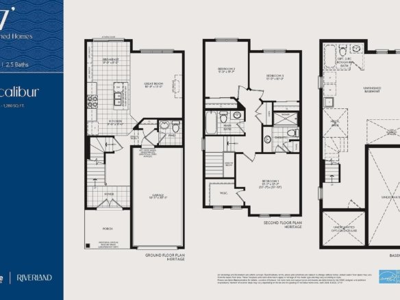 Detailed floor plan layout for the Excalibur single-family home at Empire Riverland