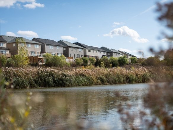 Scenic riverfront and ravine homes along the Grand River at Empire Riverland