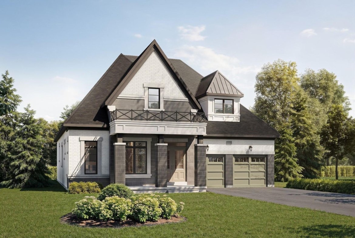 Alternative exterior architectural elevation B for the Bordeaux bungalow at Empire St Davids