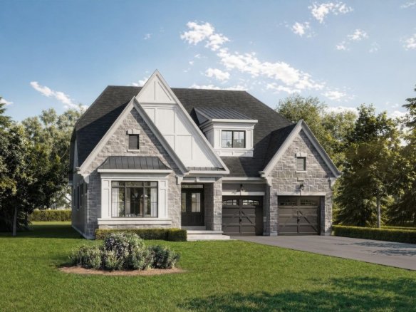 Sophisticated exterior architectural elevation A for the Bordeaux Loft home at Empire St Davids