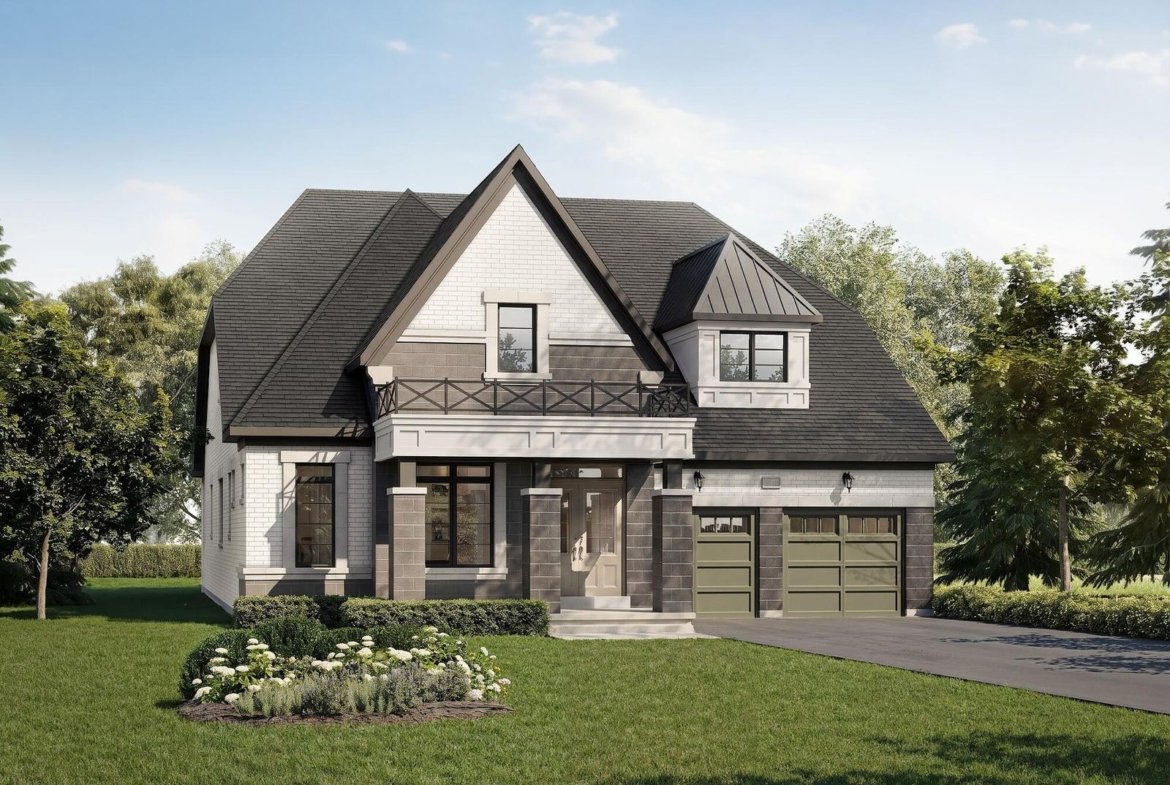 Modern exterior architectural elevation B for the Bordeaux Loft home at Empire St Davids