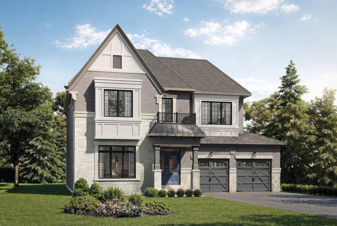 Magnificent exterior architectural elevation A for The Burgundy 52-foot detached residence at Empire St Davids