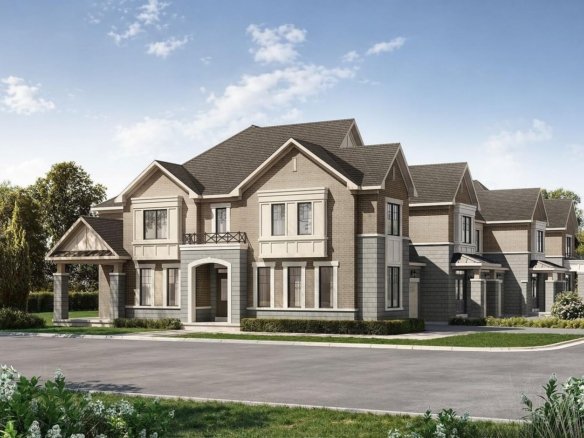 Modern transitional architectural block exterior for Navarra executive townhomes at Empire St Davids