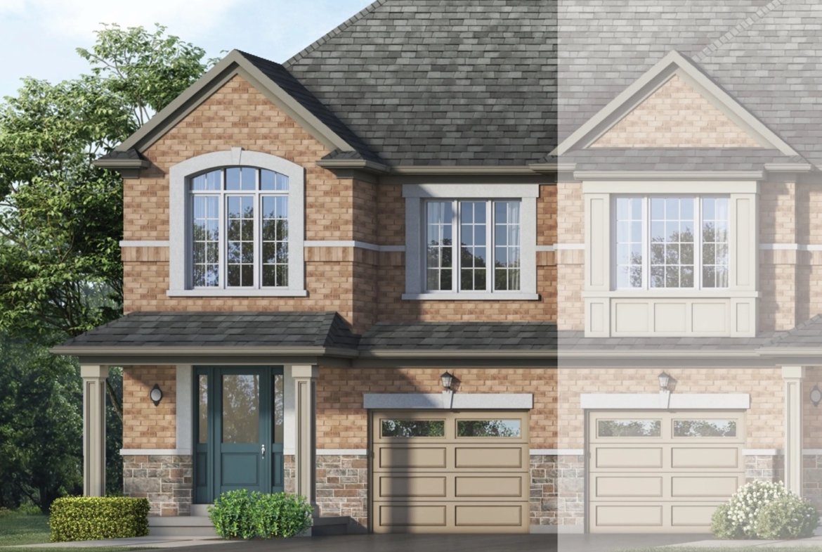 Ivy Rouge Oakville by Rosehaven Homes - 25ft Toulenne Corner Traditional Freehold Townhome Rendering | SG Homes
