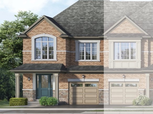 Ivy Rouge Oakville by Rosehaven Homes - 25ft Toulenne Corner Traditional Freehold Townhome Rendering | SG Homes