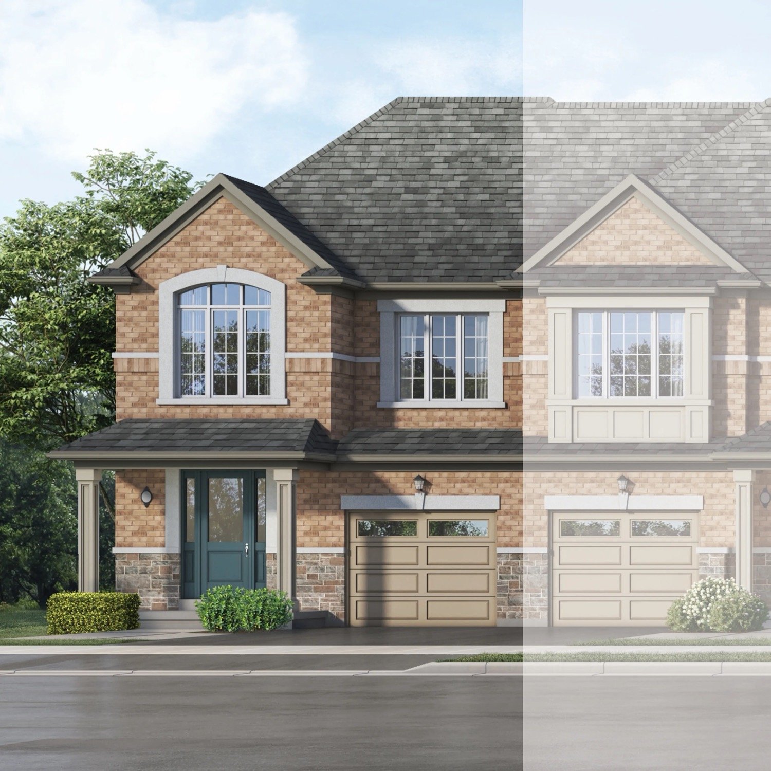 Ivy Rouge Oakville by Rosehaven Homes – 25ft Toulenne Corner Traditional Freehold Townhome Rendering | SG Homes Ivy Rouge Oakville by Rosehaven Homes - 25ft Toulenne Corner Traditional Freehold Townhome Rendering | SG Homes