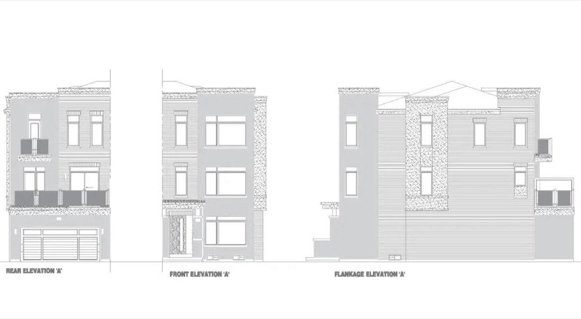 Ivy Rouge Oakville by Rosehaven Homes - 20ft Veranda End Rear Lane Freehold Townhome Rendering | SG Homes