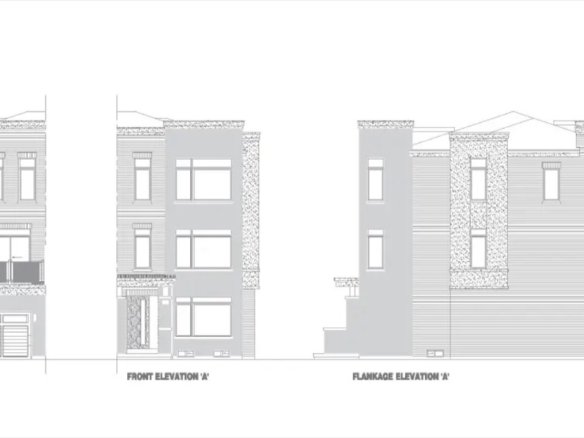 Ivy Rouge Oakville by Rosehaven Homes - 20ft Veranda End Rear Lane Freehold Townhome Rendering | SG Homes