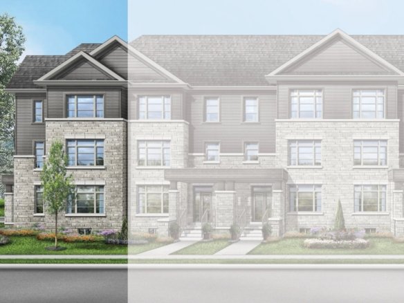 Ivy Rouge Oakville by Starlane Homes - 20ft Encore 18 Rear Lane Townhome Rendering | SG Homes
